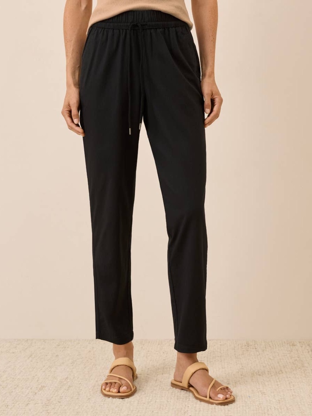 Pact Daily Twill Ultra High Rise Tapered Pants Navy NWT